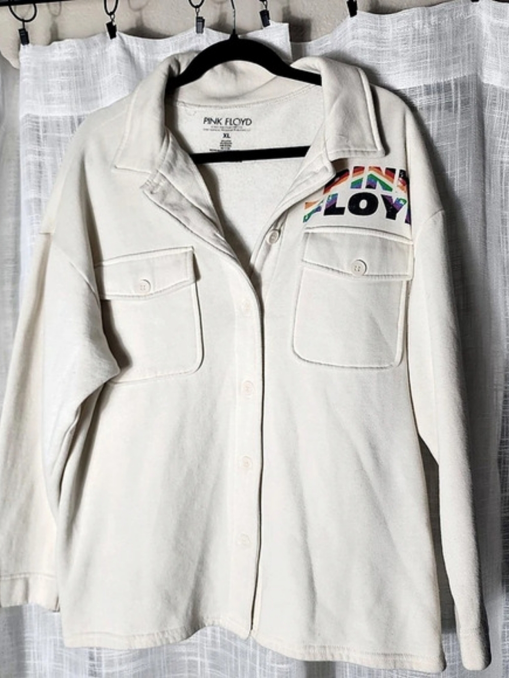 Pink Floyd World Tour 1973 Graphic Utility Jacket White XL Like New